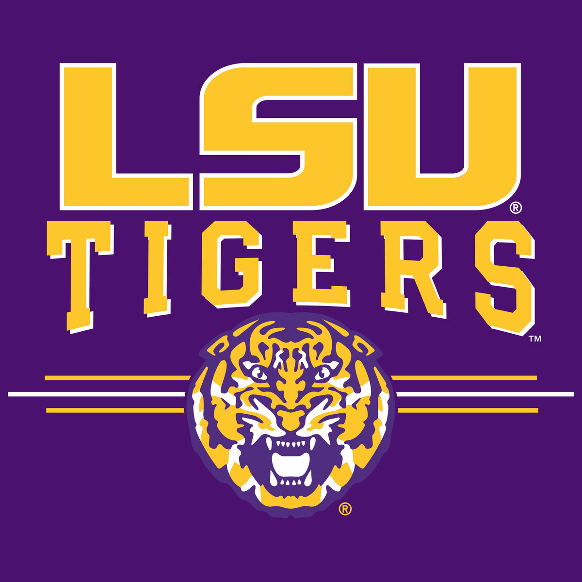 Women's LSU Tigers Premium Tri-Blend Tee Shirt - LSU Tigers 3-Stripe