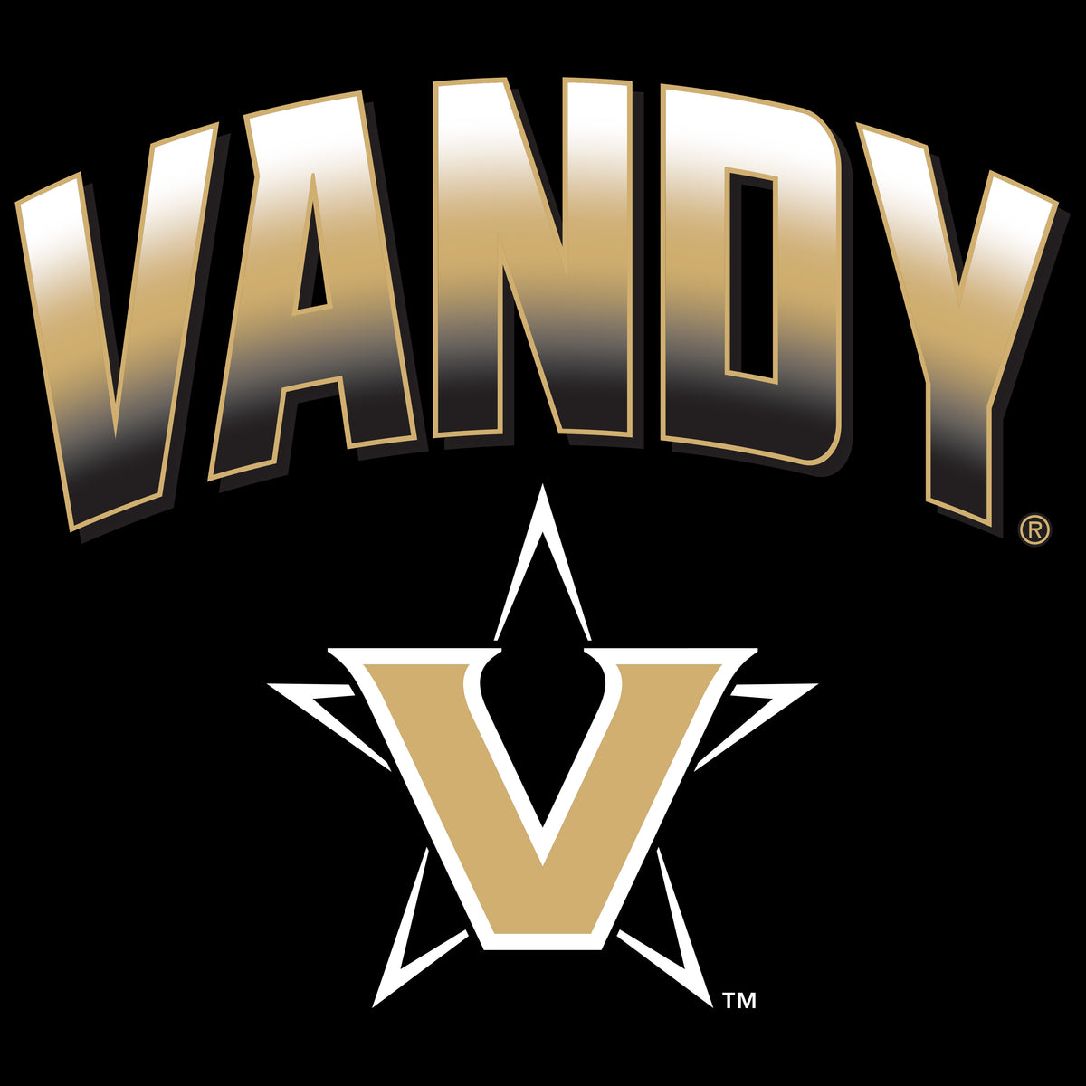 Vanderbilt Commodores Girls Shirt - Vandy Arch Full Color Fade with Primary