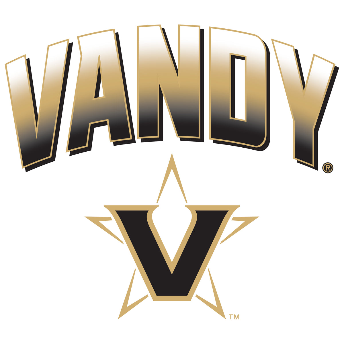 Vanderbilt Commodores Hooded Sweatshirt - Vandy Full Color Arch with Primary