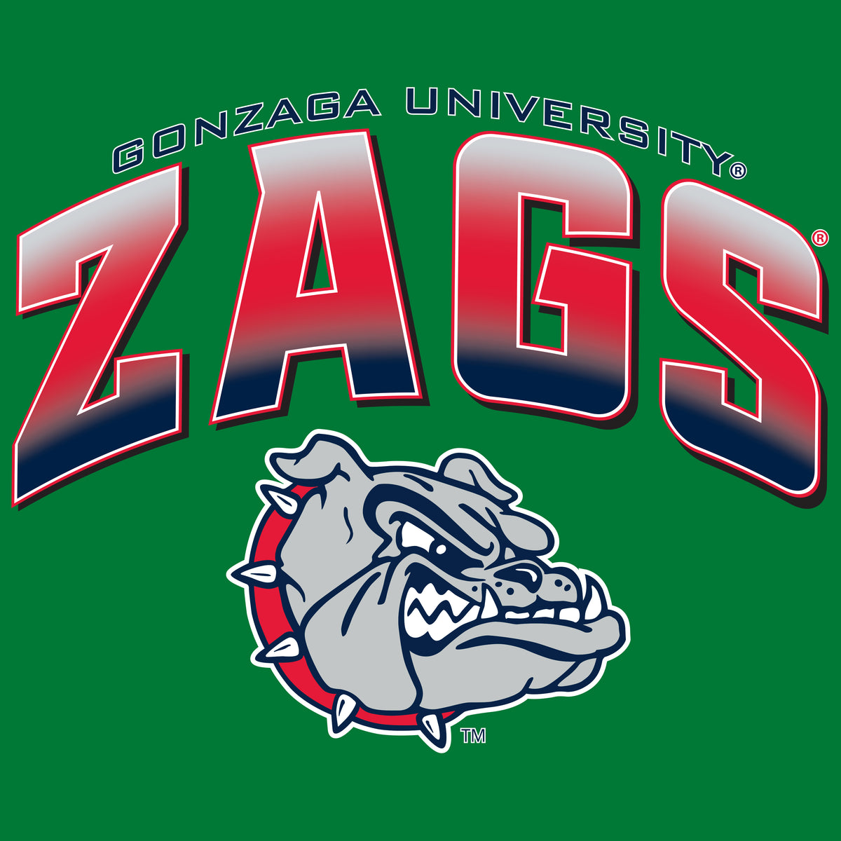 Gonzaga Bulldogs Crewneck Sweatshirt - Zags Full Color Fade