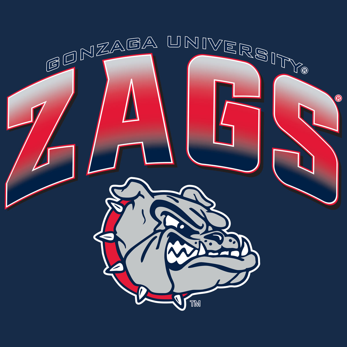 Gonzaga Bulldogs Crewneck Sweatshirt - Zags Full Color Fade