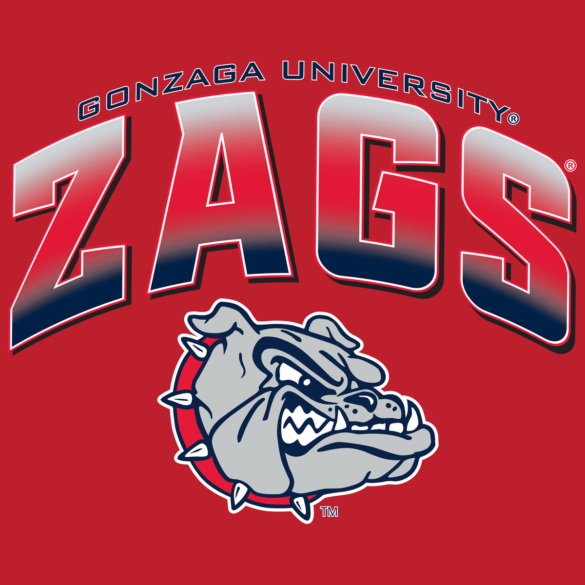 Women's Gonzaga Bulldogs Premium Tri-Blend Tee Shirt - Zags Full Color Fade