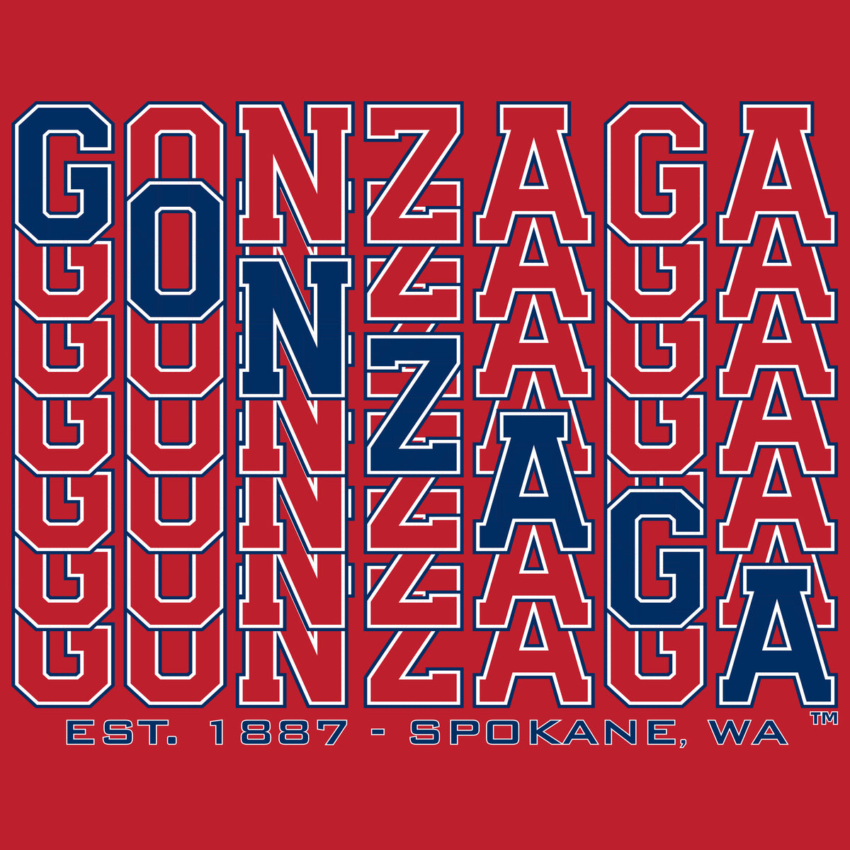 Women's Gonzaga Bulldogs Premium Tri-Blend Tee Shirt - Diagonal Echo Gonzaga