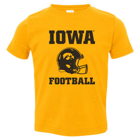Iowa Hawkeyes Toddler Tee Shirt - Iowa Football Helmet on Gold