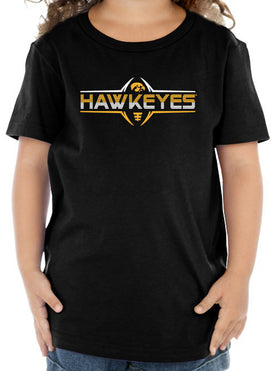 Iowa Hawkeyes Toddler Tee Shirt - Striped Hawkeyes Football Laces