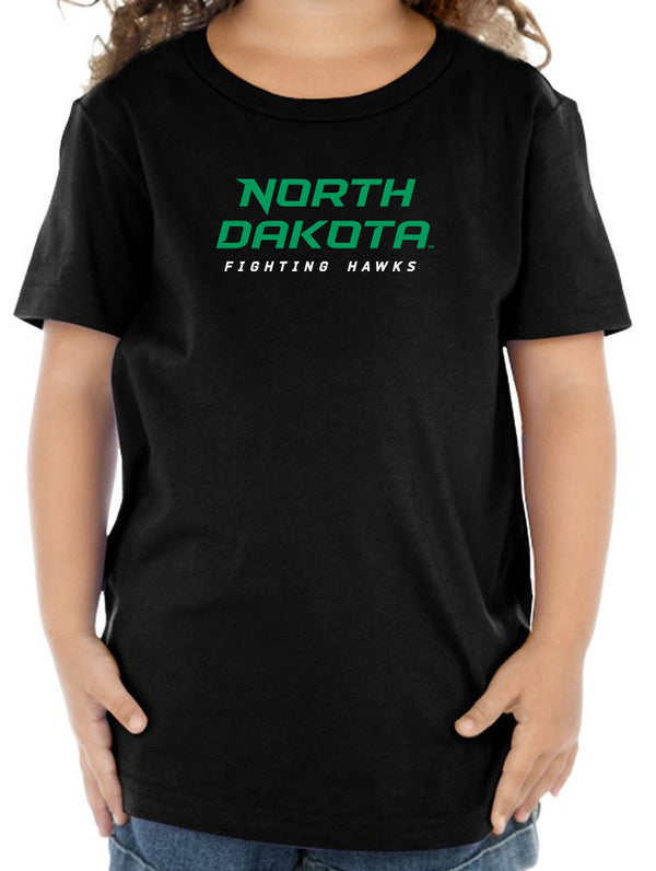 North Dakota Fighting Hawks Toddler Tee Shirt - Official Stacked UND Word Mark