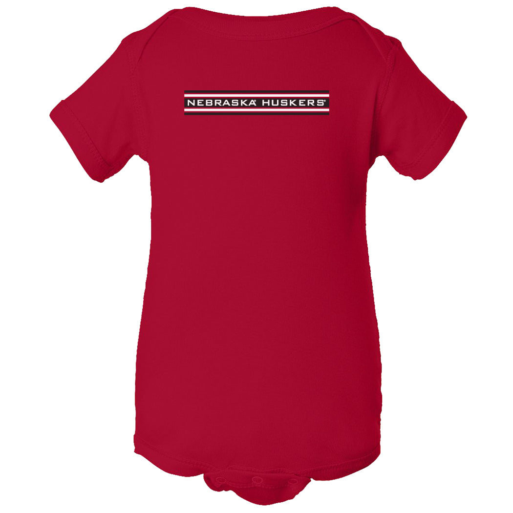 Nebraska Huskers Infant Onesie - Nebraska Huskers Horiz Stripe