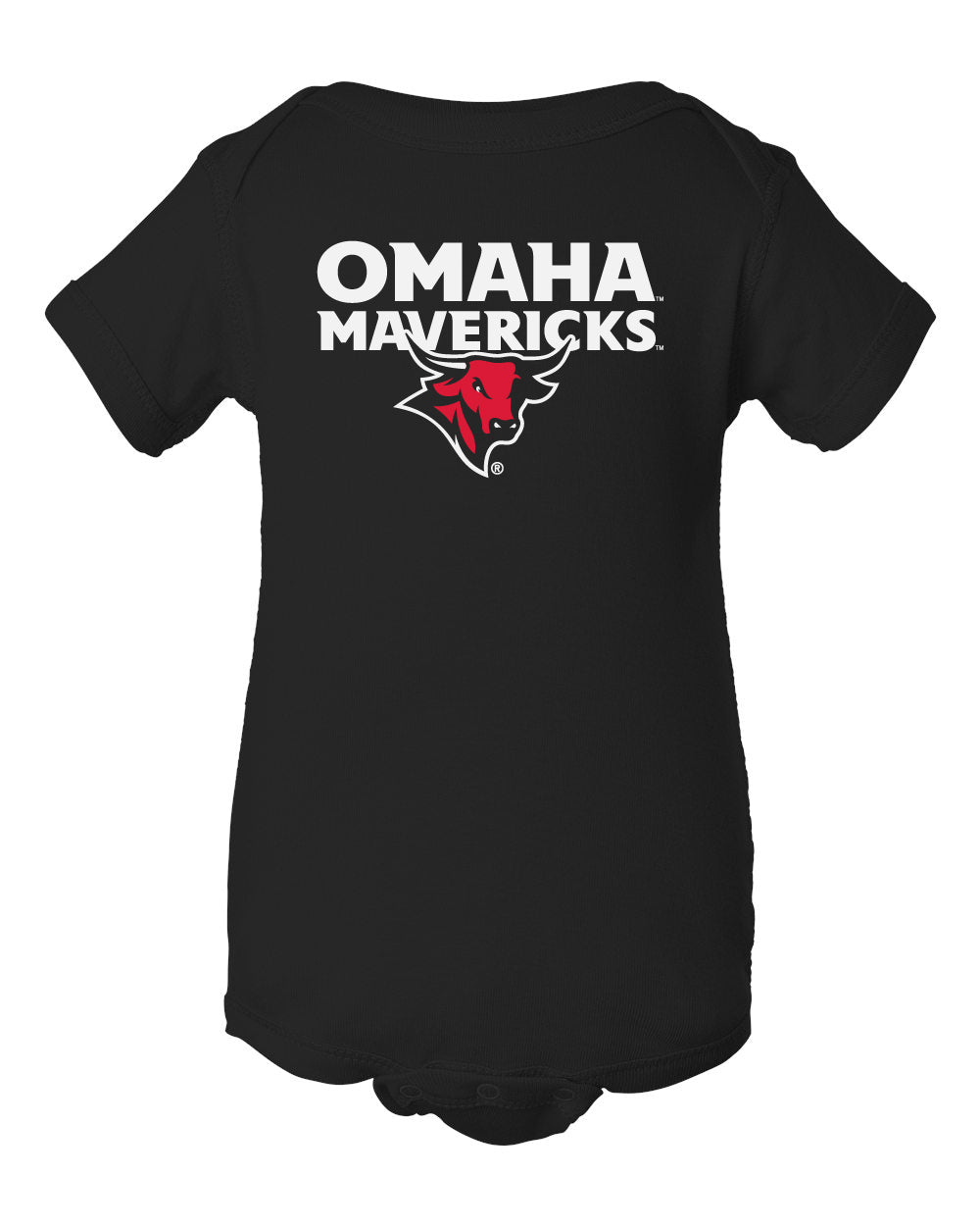 Omaha Mavericks Infant Onesie - Omaha Mavericks with Bull on Black