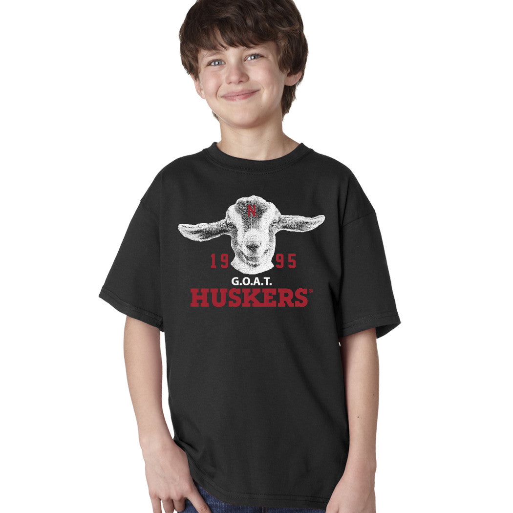 1995 Nebraska Huskers G.O.A.T. (Greatest of all Time) Youth Boys Tee Shirt