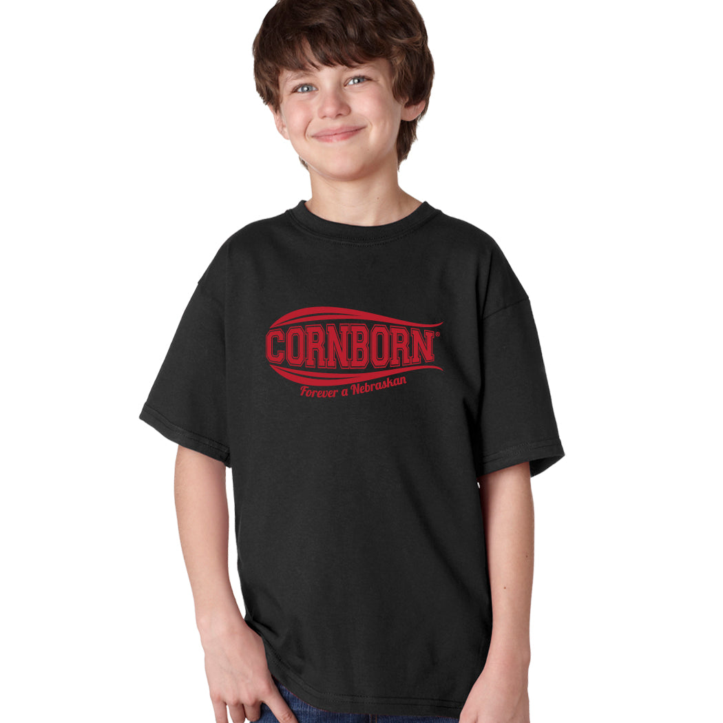 Nebraska Youth Boys Tee Shirt - CORNBORN - Forever a Nebraskan