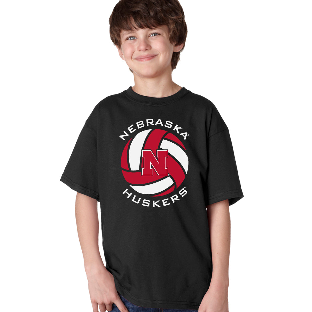 Nebraska Huskers Boys Tee Shirt - Huskers Volleyball Block N