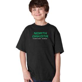 North Dakota Fighting Hawks Boys Tee Shirt - Official Stacked UND Word Mark