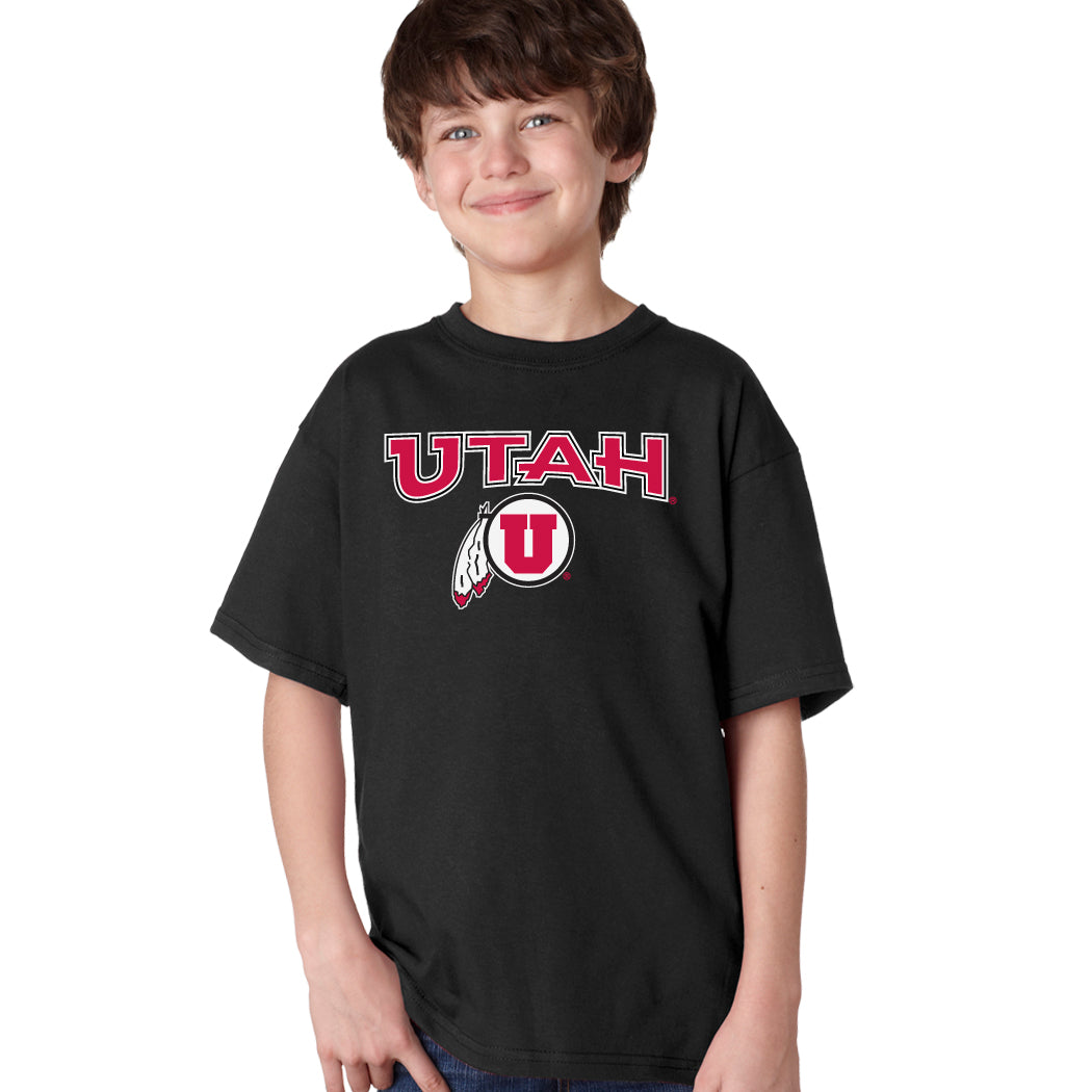 Utah Utes Boys Tee Shirt - Circle & Feather Logo