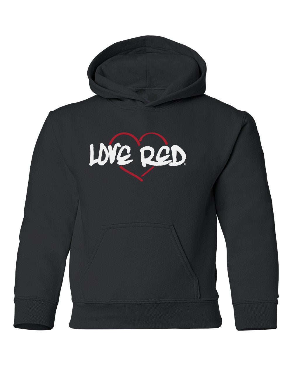 Nebraska Youth Hooded Sweatshirt - "Love Red" Red Heart