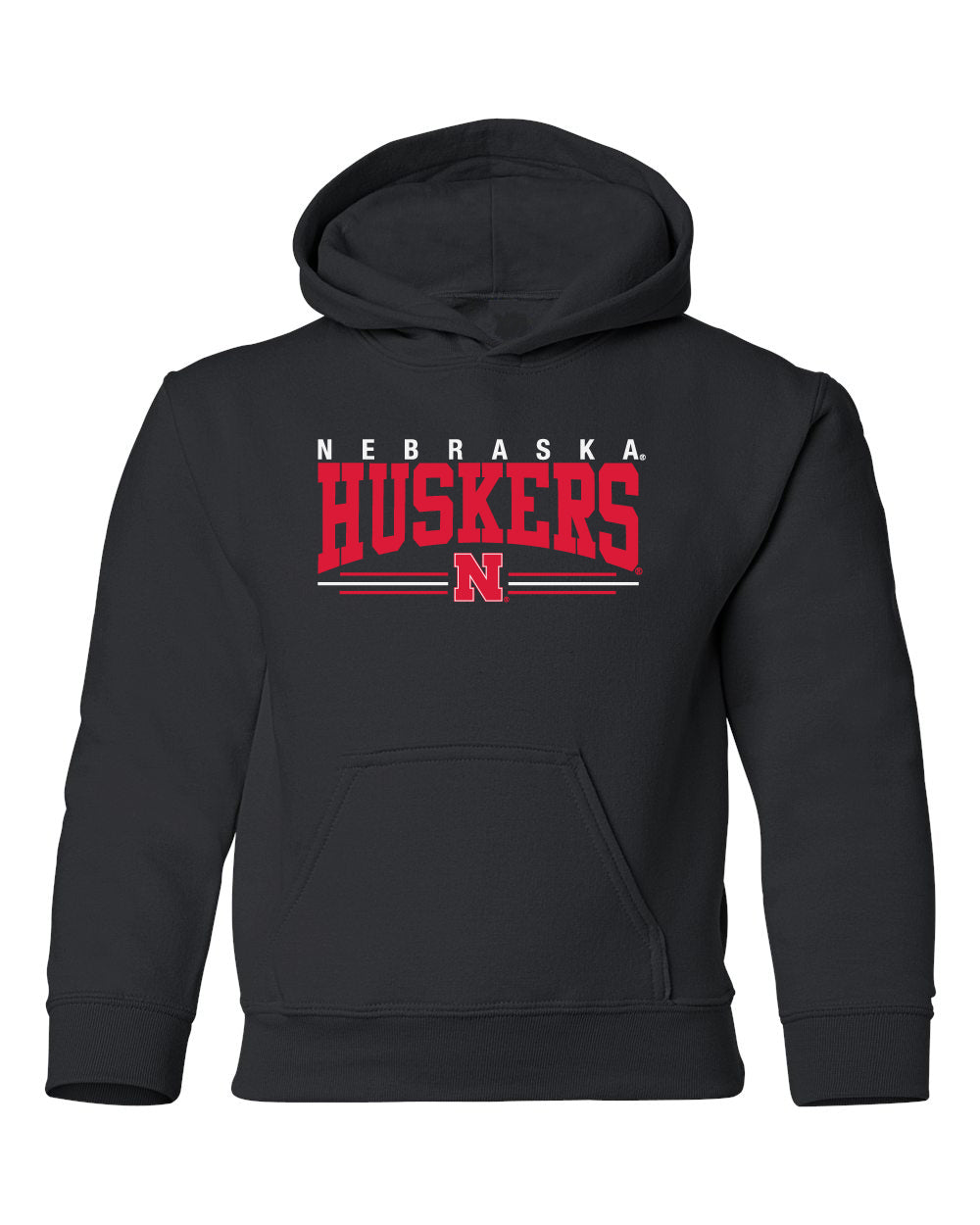 Nebraska Huskers Youth Hooded Sweatshirt - Nebraska Huskers Stripe N