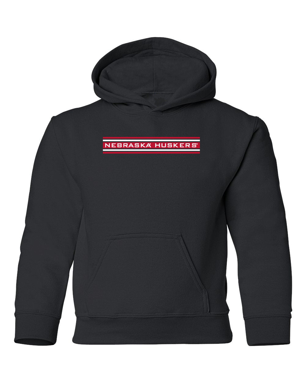 Nebraska Huskers Youth Hooded Sweatshirt - Nebraska Huskers Horiz Stripe