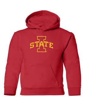 Iowa State Cyclones Youth Hooded Sweatshirt - I-State Primary Logo Gold Ink