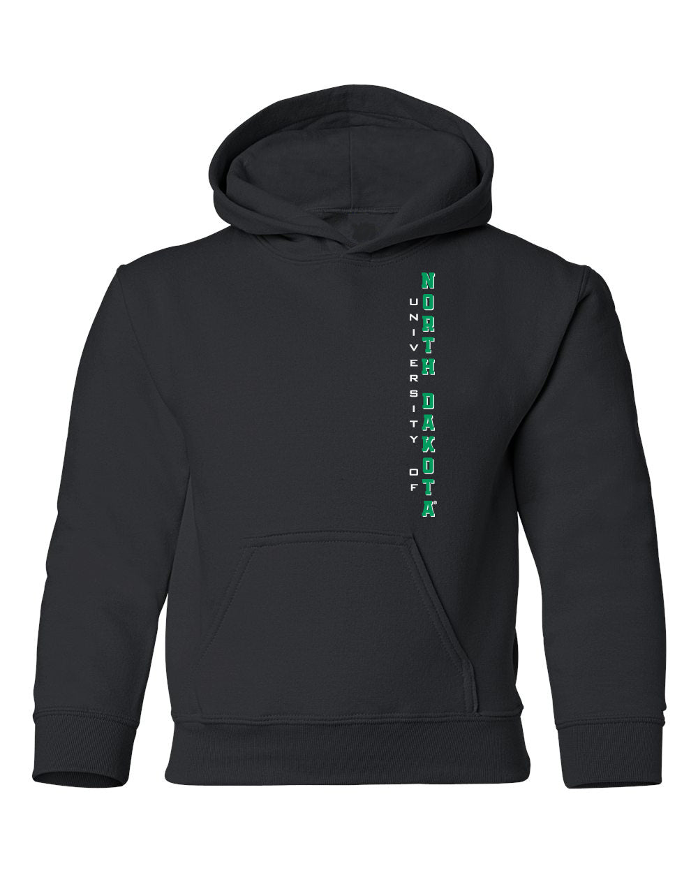 North Dakota Fighting Hawks Youth Hooded Sweatshirt - Vertical University of North Dakota