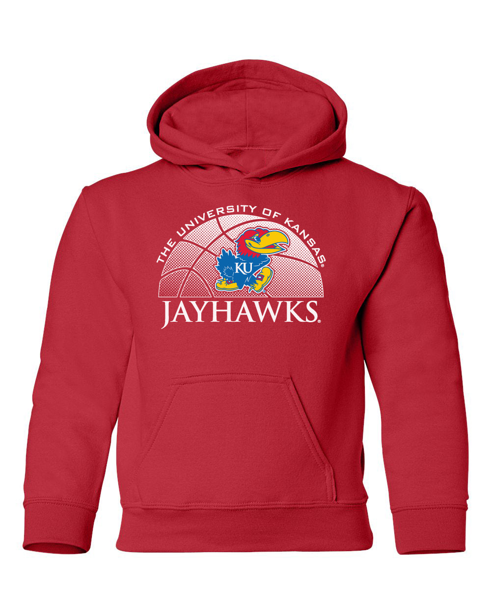 Kansas Jayhawks Youth Hooded Sweatshirt - Kansas Basketball Primary Logo
