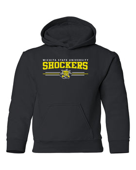 Wichita State Shockers Youth Hooded Sweatshirt - Wichita State Shockers 3 Stripe