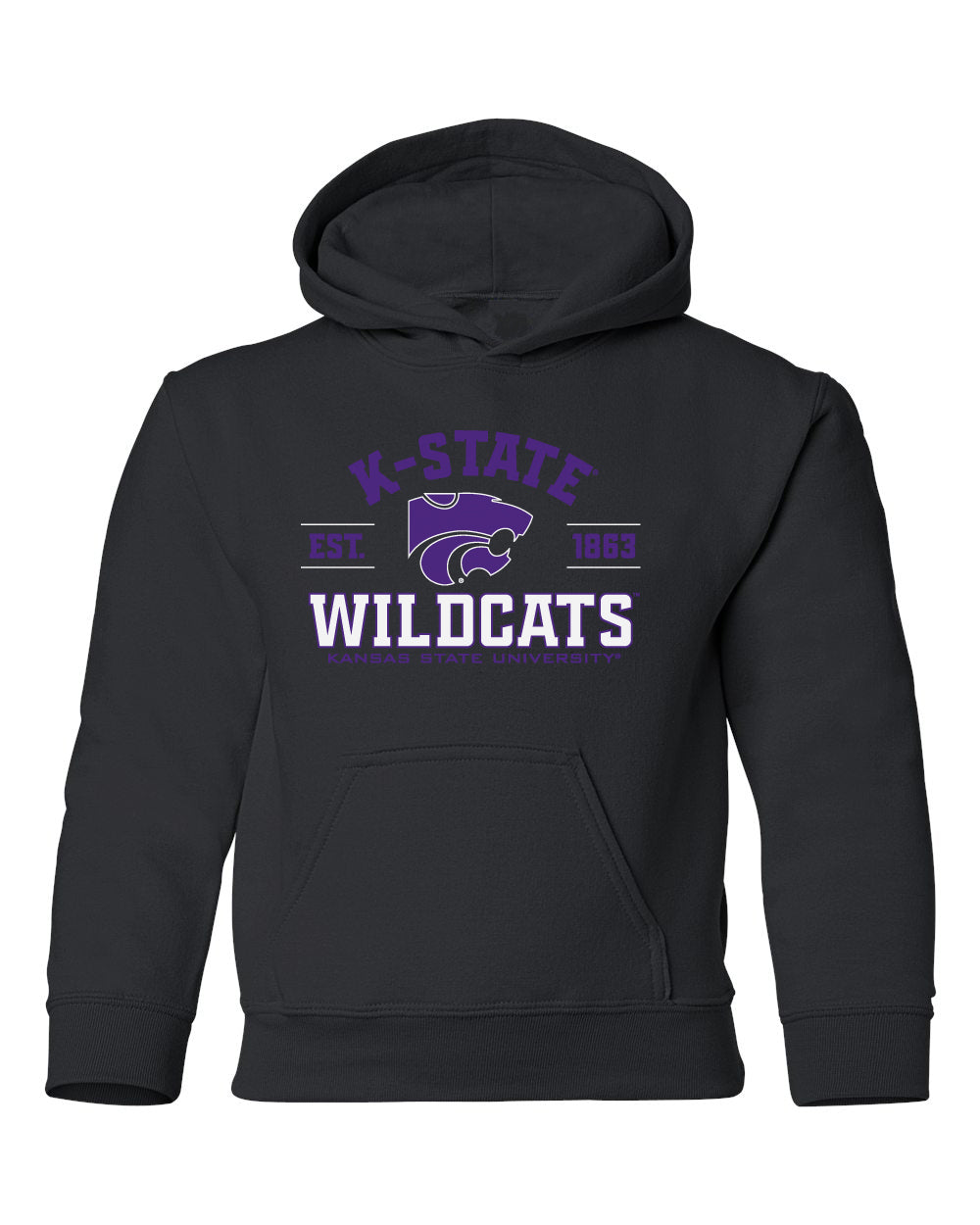K-State Wildcats Youth Hooded Sweatshirt - Arch K-State Wildcats EST 1863