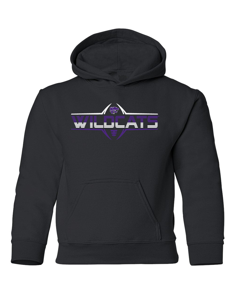 K-State Wildcats Youth Hooded Sweatshirt - Wildcats Football Striped Laces