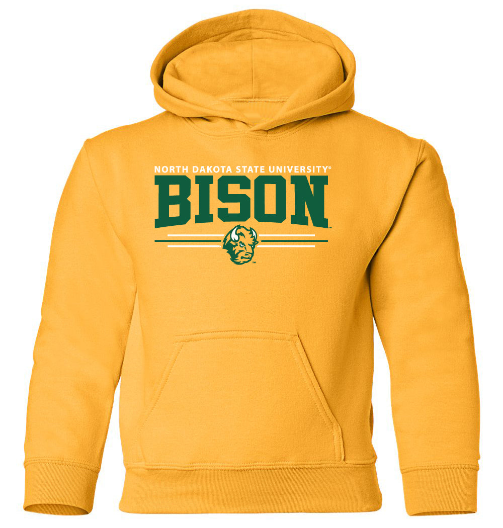 NDSU Bison Youth Hooded Sweatshirt - Bison 3-Stripe