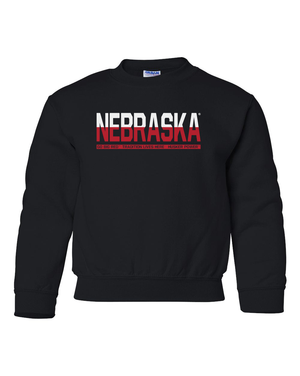 Nebraska Cornhuskers ½ & ½ "NEBRASKA" Youth Crewneck Sweatshirt