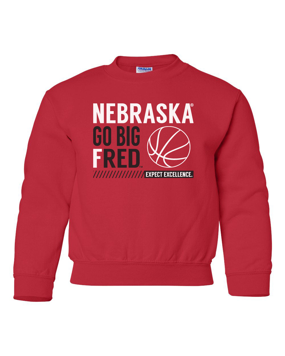 Nebraska Huskers Youth Crewneck Sweatshirt - Nebraska Basketball - GO BIG FRED