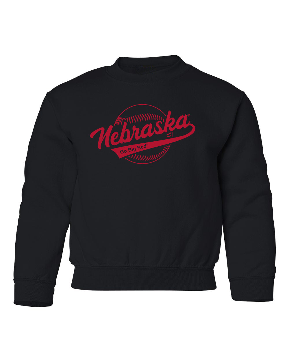 Nebraska Huskers Youth Crewneck Sweatshirt - Script Nebraska Baseball