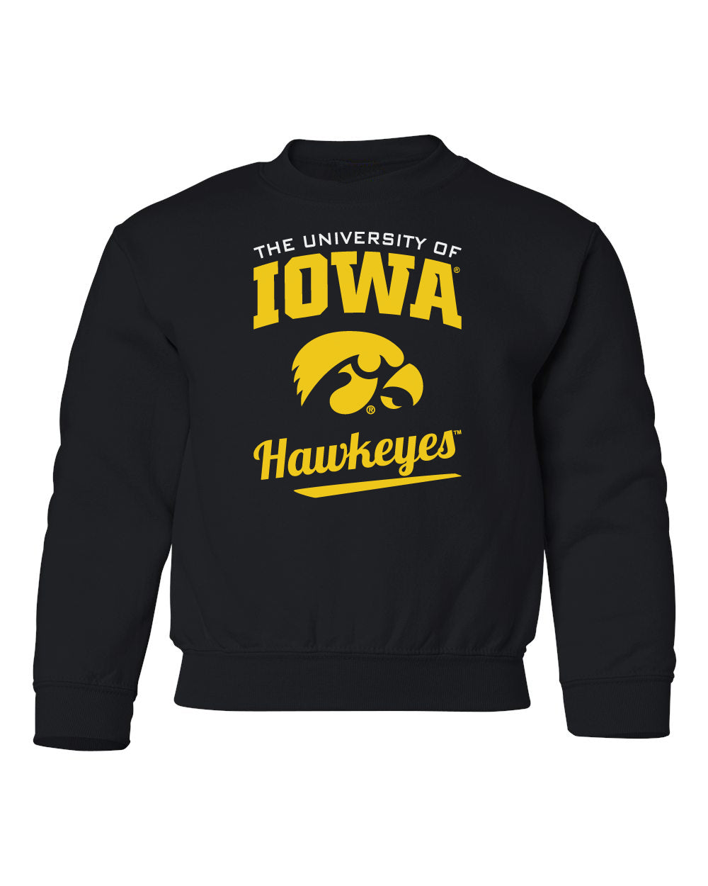 Iowa Hawkeyes Youth Crewneck Sweatshirt - The University Of Iowa Script Hawkeyes