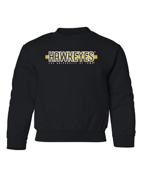 Iowa Hawkeyes Youth Crewneck Sweatshirt - Hawkeyes Horizontal Stripe
