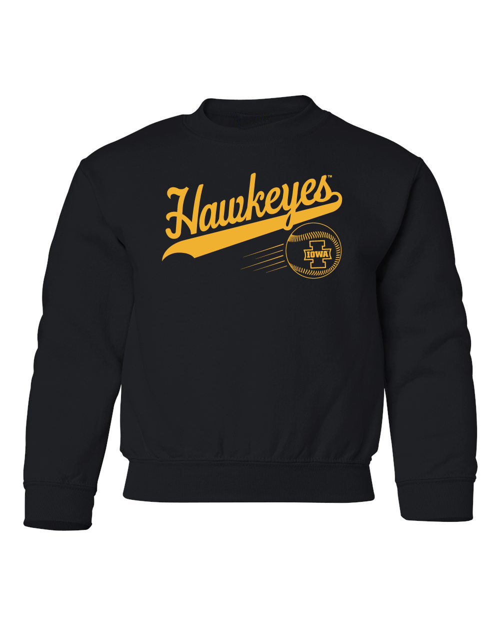 Iowa Hawkeyes Youth Crewneck Sweatshirt - Iowa Hawkeyes Baseball