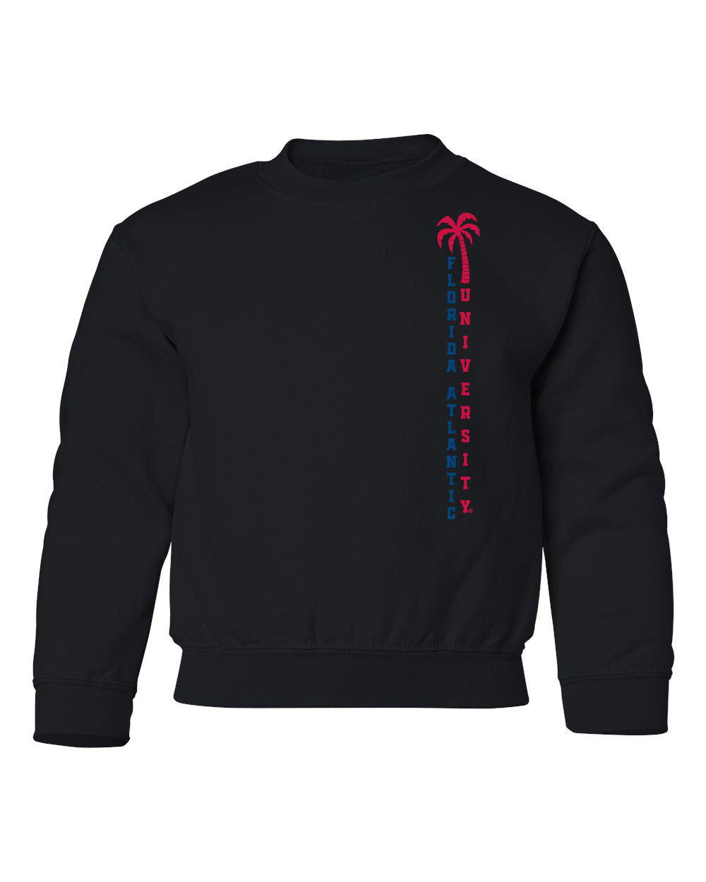 Florida Atlantic Owls Youth Crewneck Sweatshirt - FAU Vertical Palm Tree