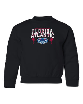 Florida Atlantic Owls Youth Crewneck Sweatshirt - FAU Logo Winning in Paradise
