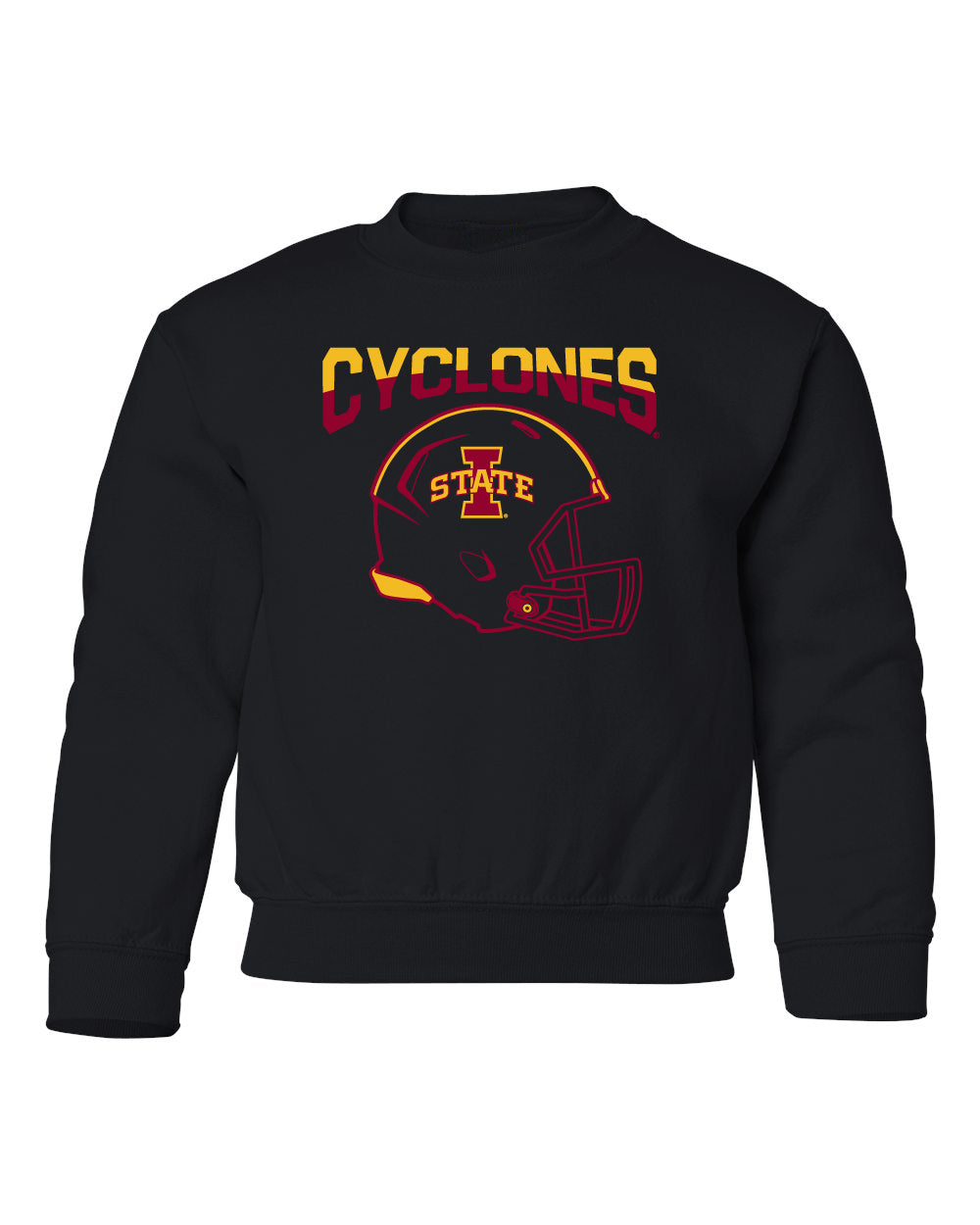 Iowa State Cyclones Youth Crewneck Sweatshirt - ISU Cyclones Football Helmet