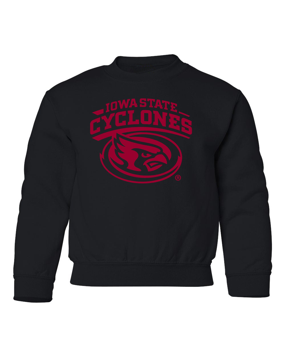 Iowa State Cyclones Youth Crewneck Sweatshirt - Cy The ISU Cyclones Mascot Swirl