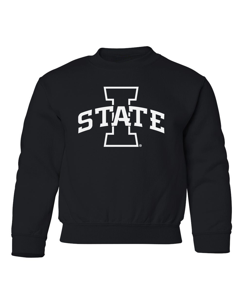 Iowa State Cyclones Youth Crewneck Sweatshirt - I-State Primary Logo Blackout