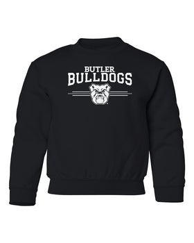 Butler Bulldogs Youth Crewneck Sweatshirt - Bulldogs 3 Stripe Primary Logo