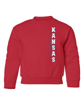 Kansas Jayhawks Youth Crewneck Sweatshirt - Vertical University of Kansas