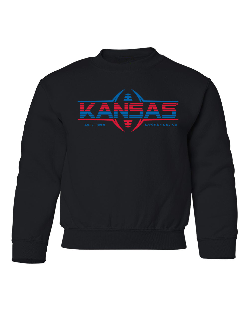 Kansas Jayhawks Youth Crewneck Sweatshirt - Kansas Football Laces