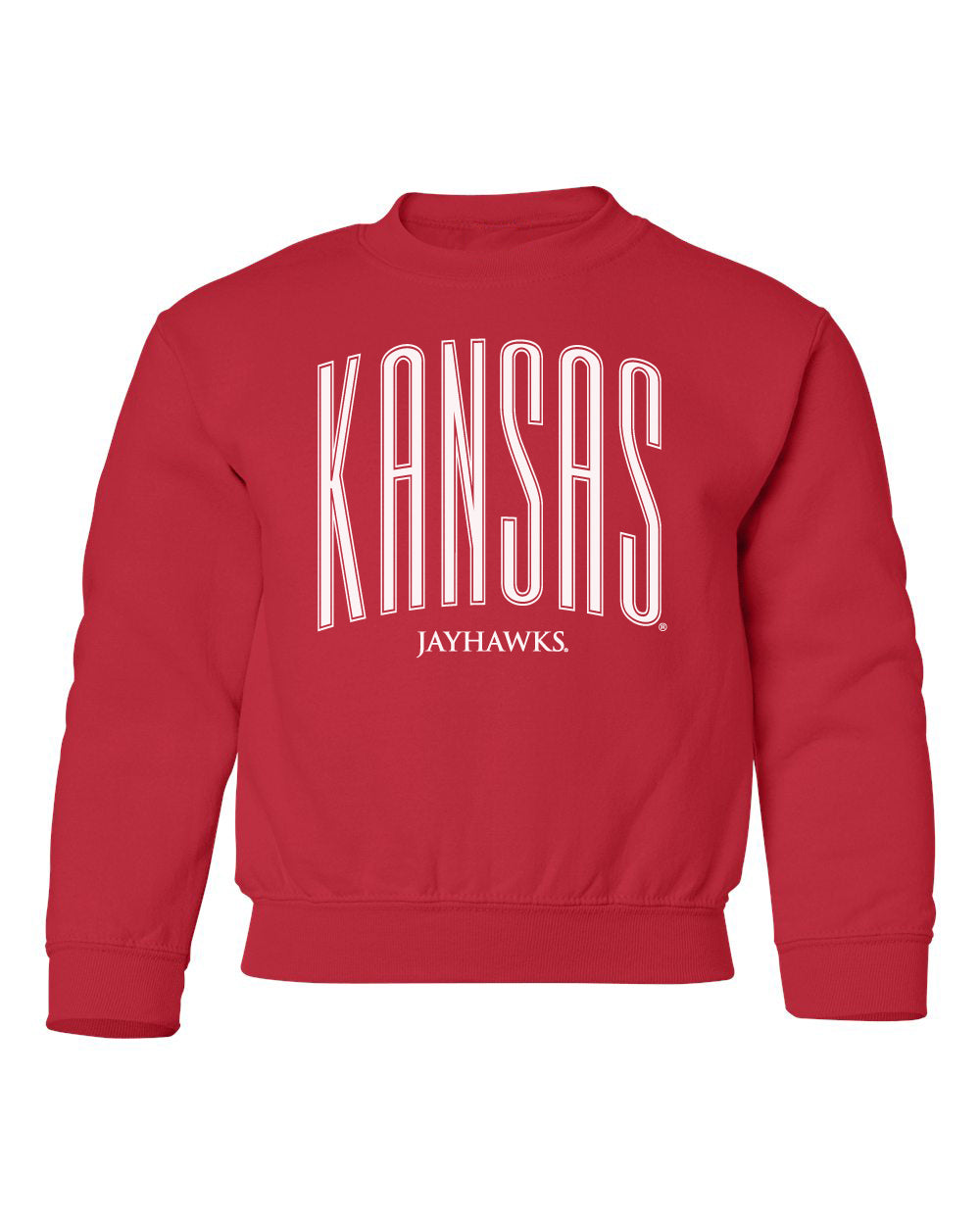Kansas Jayhawks Youth Crewneck Sweatshirt - Tall Kansas Small Jayhawks
