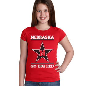 Nebraska Husker Youth Girls Tee Shirt - Star N GO BIG RED