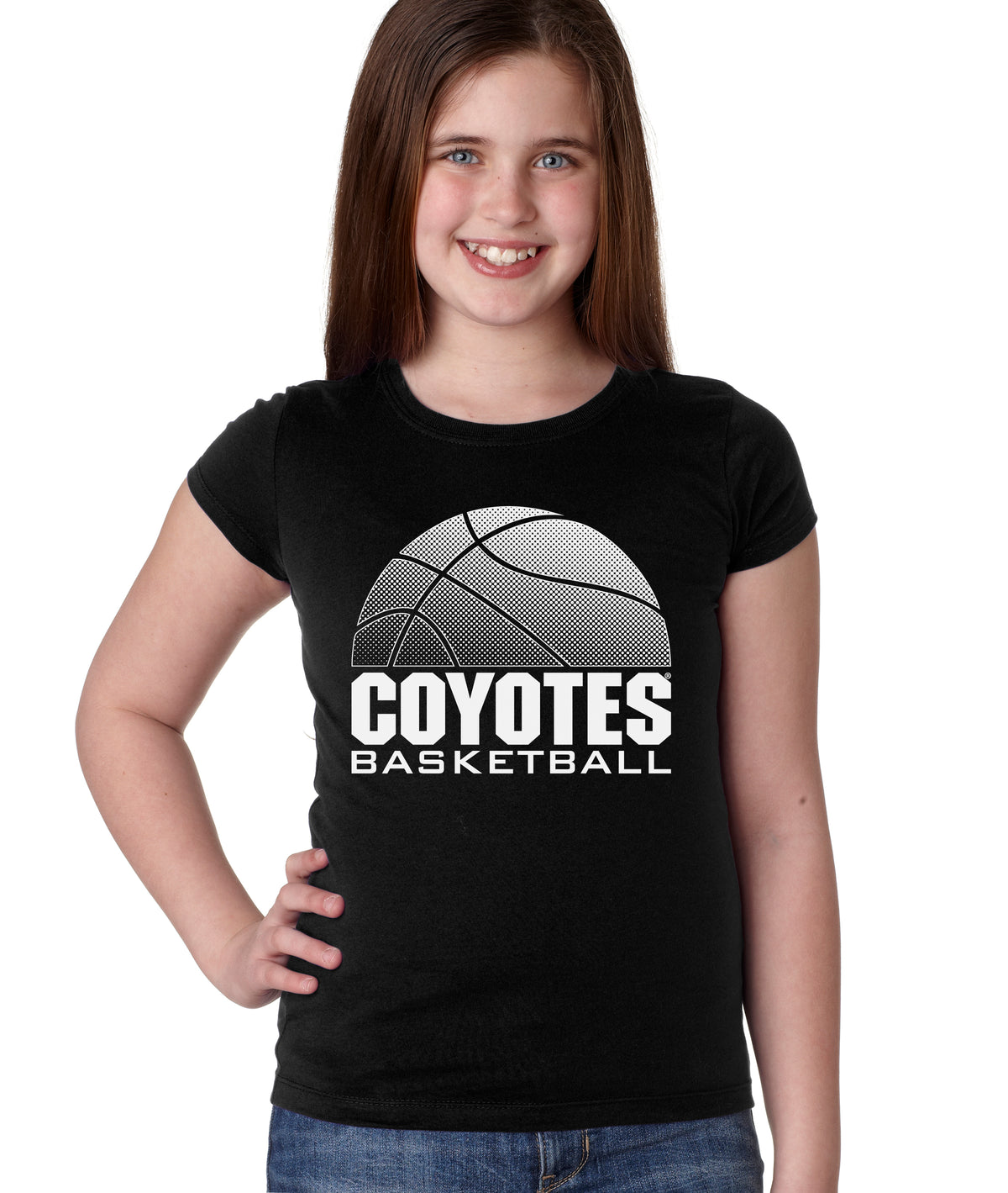 South Dakota Coyotes Girls Tee Shirt - Coyotes Basketball