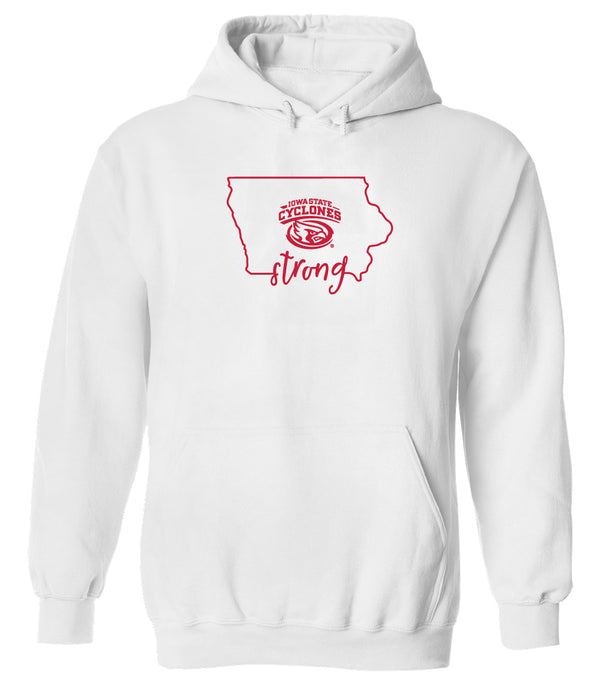 Women's Iowa State Cyclones Hooded Sweatshirt - Cyclones Strong State Outline