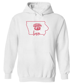 Women's Iowa State Cyclones Hooded Sweatshirt - Cyclones Love State Outline