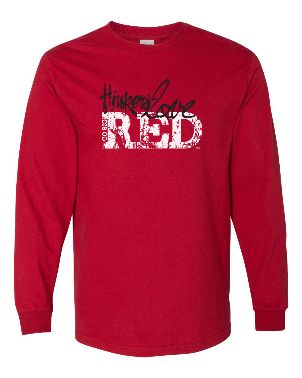 Nebraska Cornhuskers "Go Big Huskers Love Red" Long Sleeve Tee Shirt