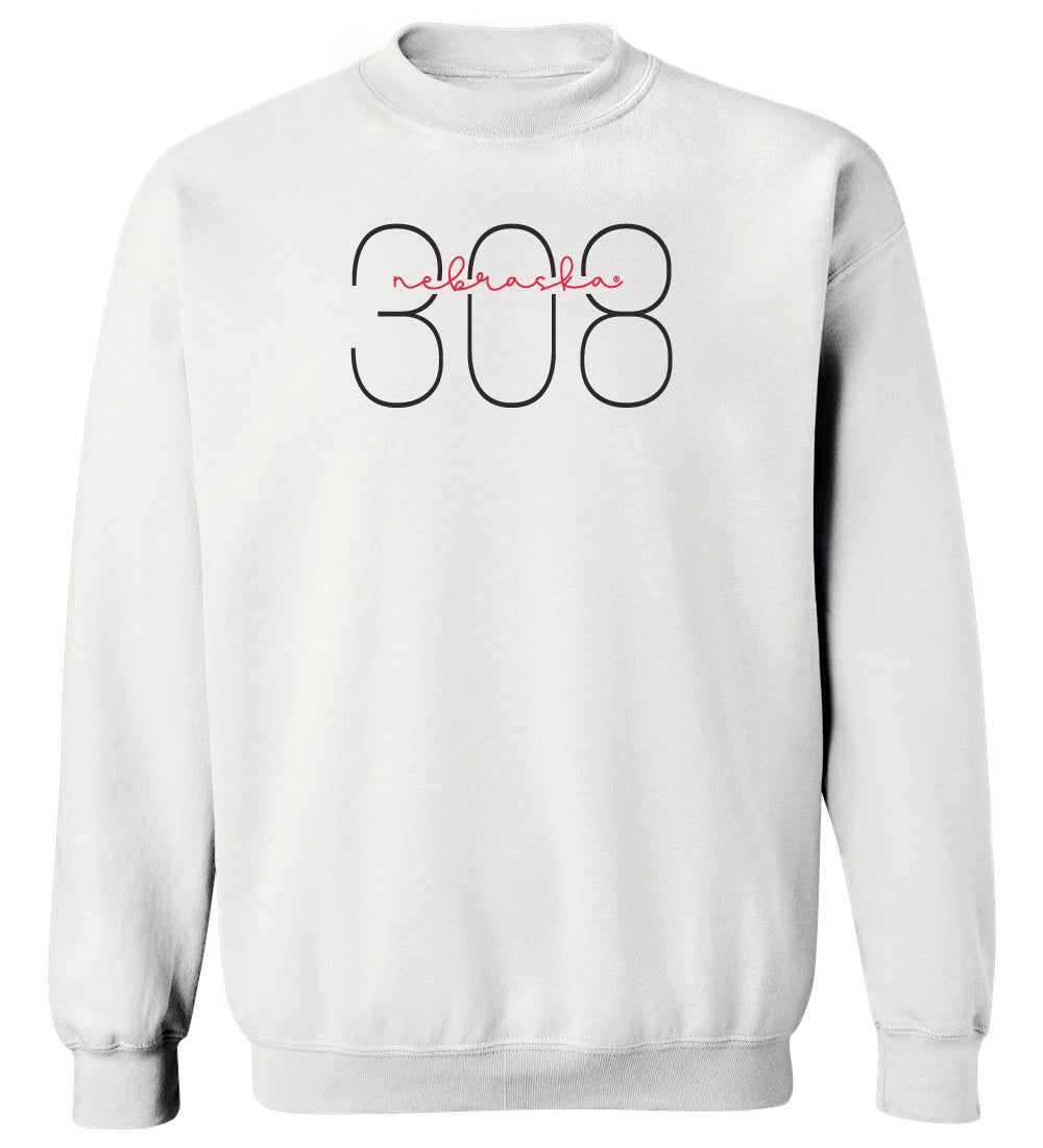 Women's Nebraska Huskers Crewneck Sweatshirt - 308 Area Code