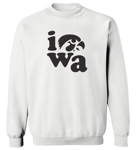 Women's Iowa Hawkeyes Crewneck Sweatshirt - Iowa Stacked