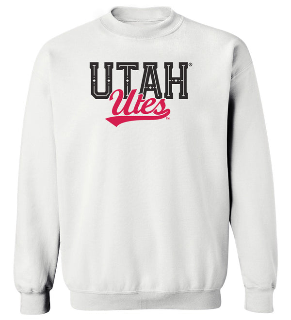 Women's Utah Utes Crewneck Sweatshirt - Block UTAH Script Utes